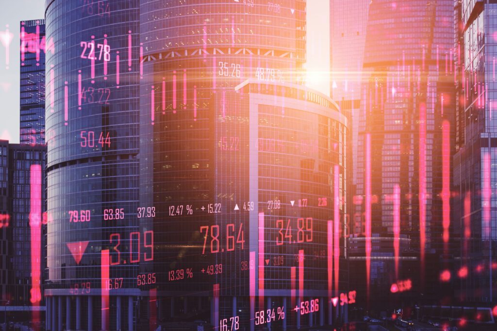 Negative JSE statistics over blurry city skyline - Everest Wealth