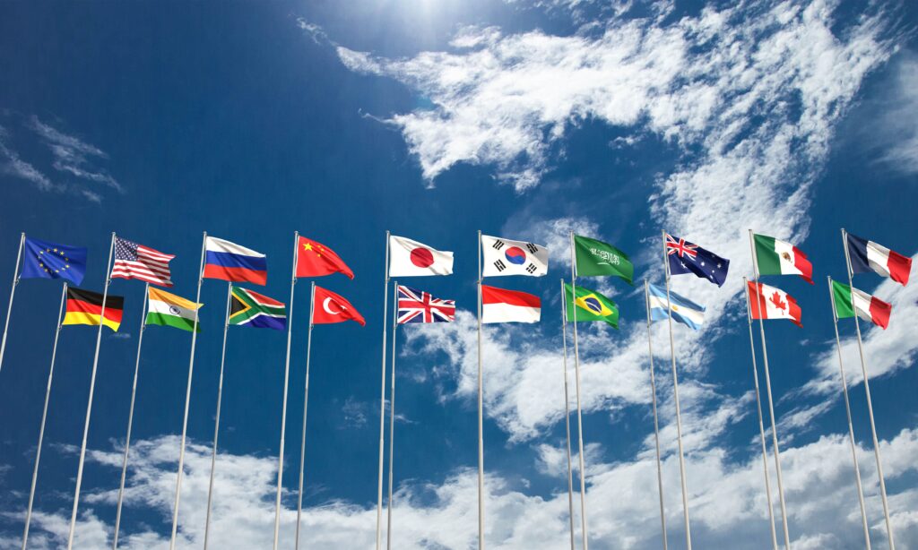 Counrty flags that are a part of the G20 Summit - Everest Wealth