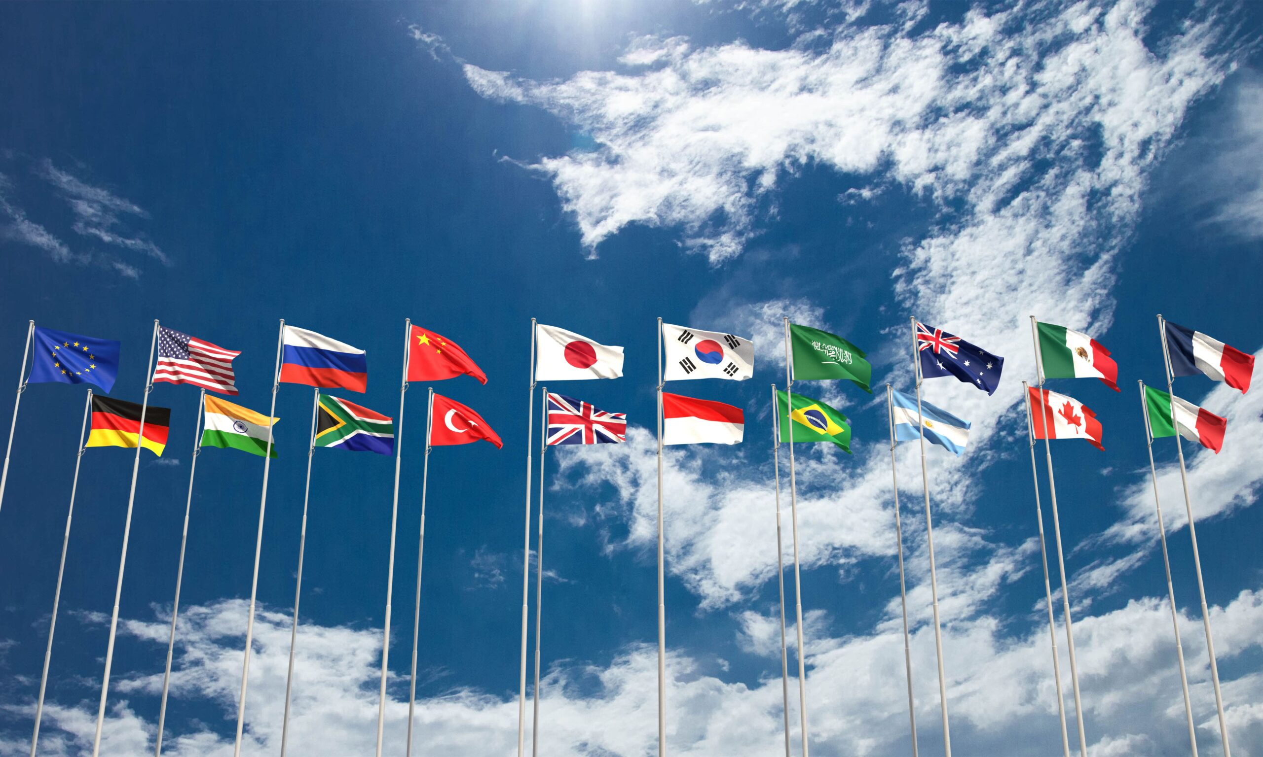 Counrty flags that are a part of the G20 Summit - Everest Wealth