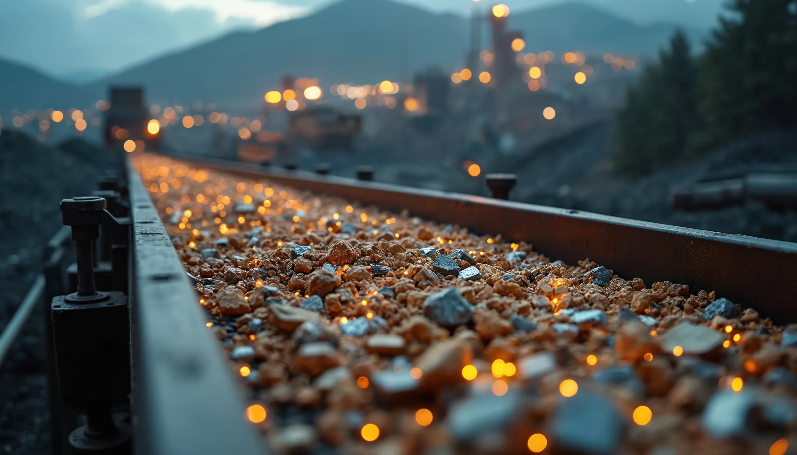 JSE Gains as Godongwana Tables Budget (Train track with gold nuggets over it)