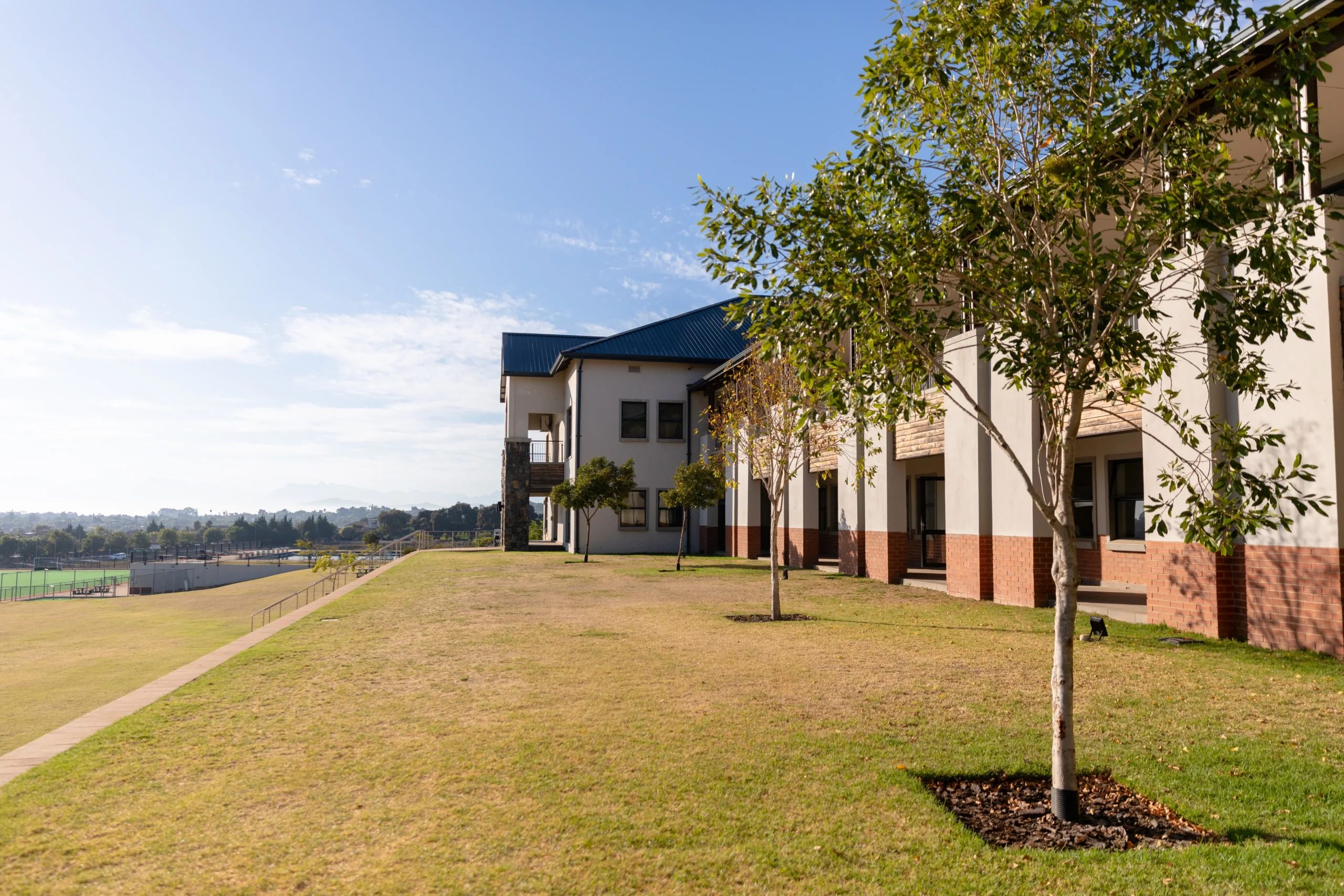 Markets Steady but Mixed as Economic and Social Strains Build (trees & field outside a school)