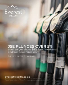 JSE Plunges Over 5% as Oil Surges Above $80 (Petrol pump)