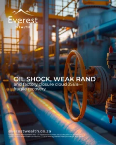 Oil Shock, Weak Rand and Factory Closure (valves and pips on an oil refinery)