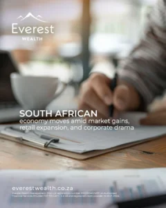 South African Economy Moves as Market Gains (Man making edits to a report)