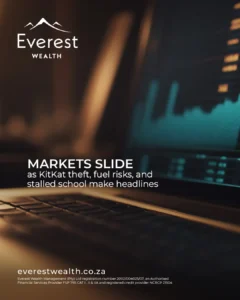No Break for Markets as JSE Slips (financial statistics on a laptop screen)