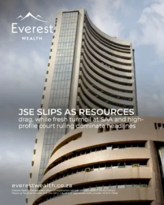 JSE Slips as Resources Drag (Low angle view of a high-rise building)