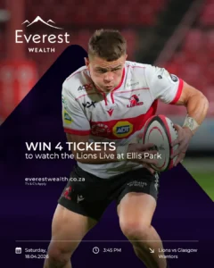 Win 4 Tickets to Watch the Lions Live at Ellis Park (rugby players during a match)