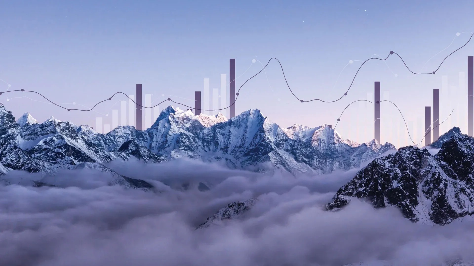 Middle East Tensions Drive JSE Lower (financial statistics over a mountain peak)