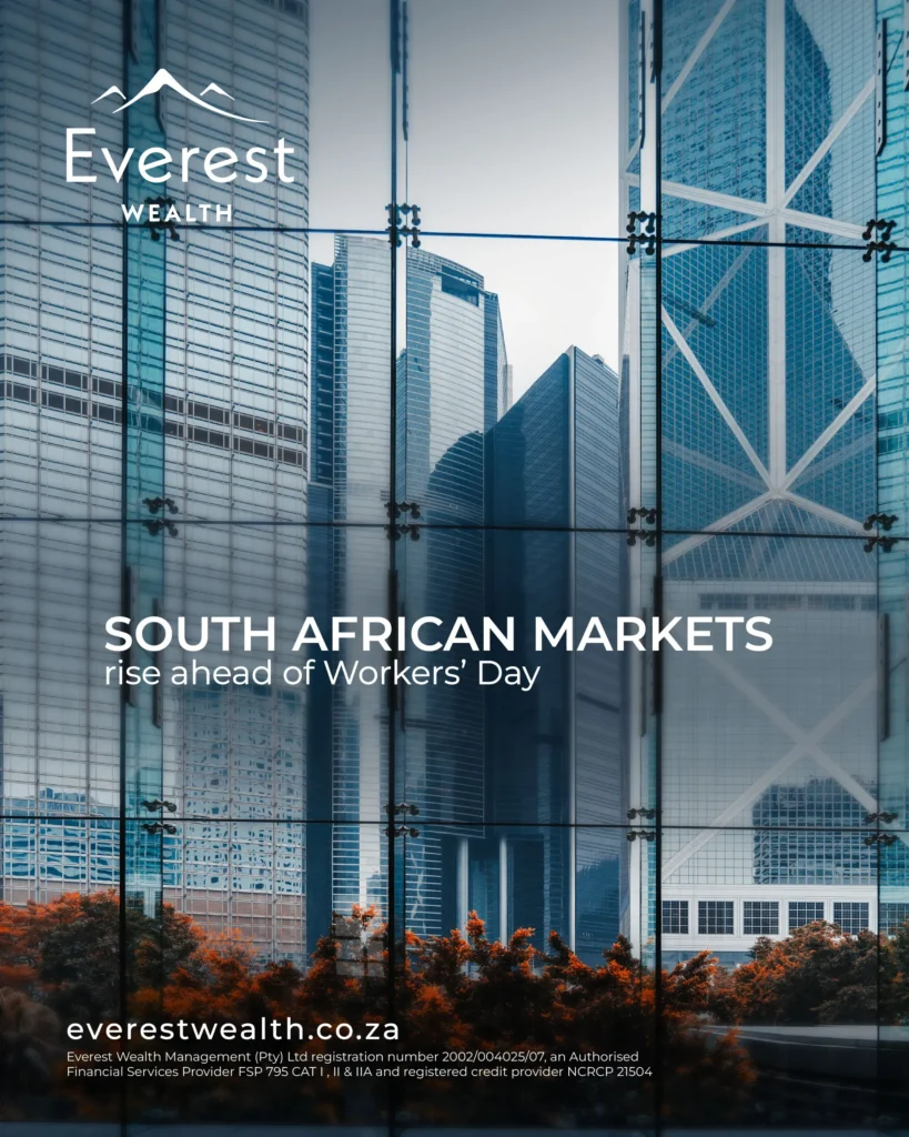 SA Markets Rise Ahead of Workers’ Day (View of skyscrapers from inside a building)