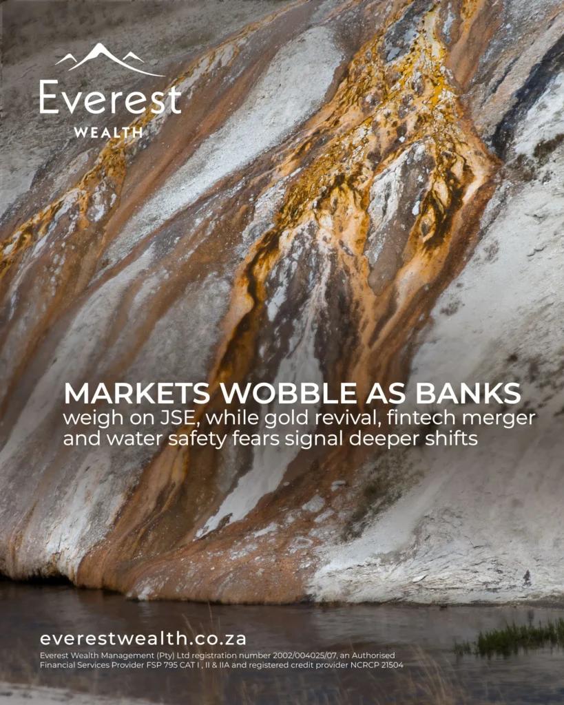 Markets Wobble as Banks Weigh on JSE (Dirty water running into a small river)