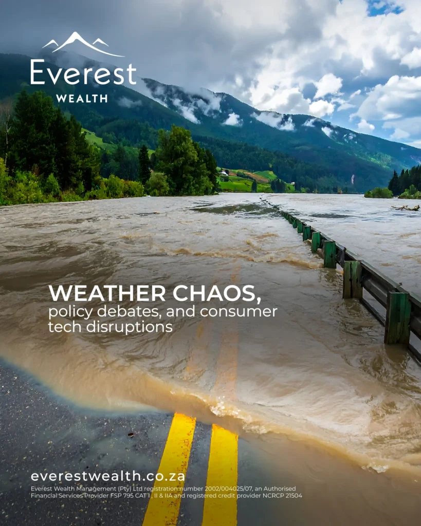 South Africa Faces Weather Chaos (A floaded road in rural South Africa)