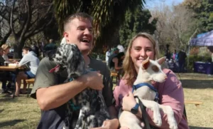 Strays Find Fur-ever Homes (Johann Greyline and Danyelle Fourie, with their dogs Nalu and Kion.)